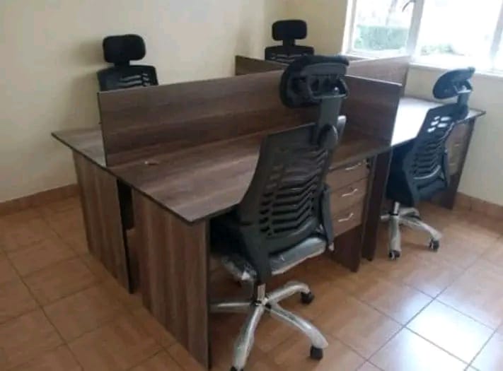 4 way working station-1 4-Way Office Workstation in Nairobi – Space-Saving & Modern