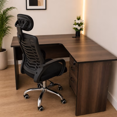 Affordable L Shaped Desk with Chair in Nairobi